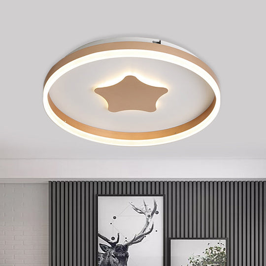 Minimalist LED Acrylic Star Flushmount Lighting in White, Bedroom Flush Lamp - 16"/19.5" Diameter