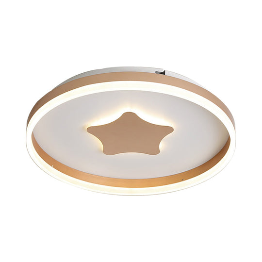 Minimalist LED Acrylic Star Flushmount Lighting in White, Bedroom Flush Lamp - 16"/19.5" Diameter