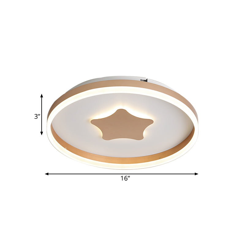 Minimalist LED Acrylic Star Flushmount Lighting in White, Bedroom Flush Lamp - 16"/19.5" Diameter