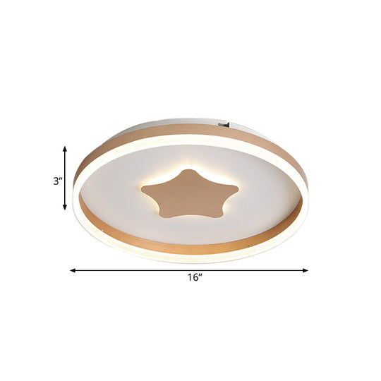 Minimalist LED Acrylic Star Flushmount Lighting in White, Bedroom Flush Lamp - 16"/19.5" Diameter