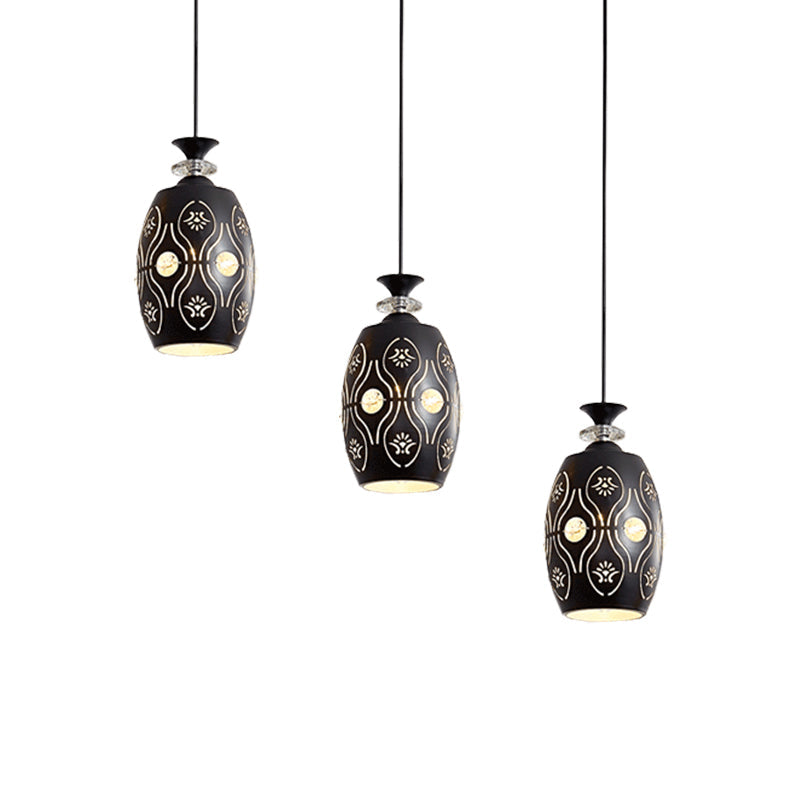 Modern Black Pendant Light With 3-Light Metal Multi Ceiling Lamp - Ideal For Dining Table
