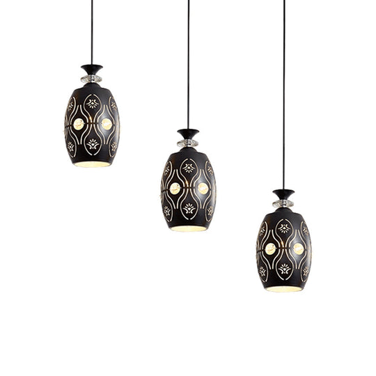 Modern Black Pendant Light With 3-Light Metal Multi Ceiling Lamp - Ideal For Dining Table