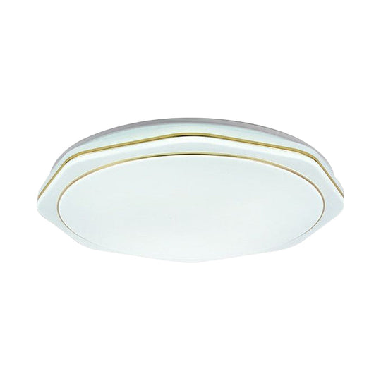 Modern White LED Acrylic Ceiling Lamp - 16"/19.5" Geometry Flushmount for Bedroom Lighting