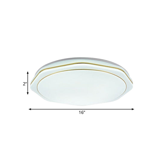 Modern White LED Acrylic Ceiling Lamp - 16"/19.5" Geometry Flushmount for Bedroom Lighting