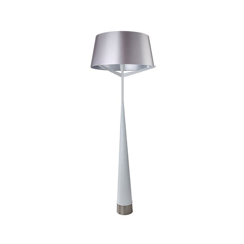Modern Minimalist Drum Shaped Standing Lamp In Metallic Finish - Bedroom Reading Floor Light