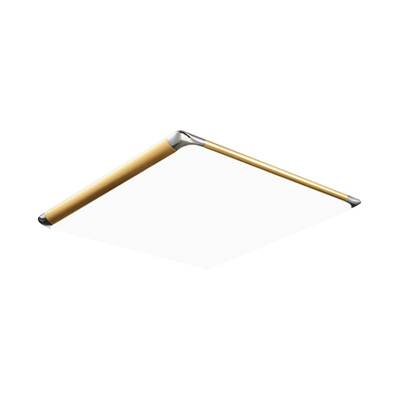 Modern Ultra-Thin Square Flush Mount With Gold Integrated Led Acrylic Shade - Warm/White 18/21/35.5