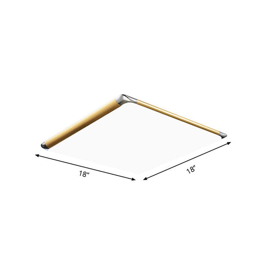 Modern Ultra-Thin Square Flush Mount with Gold Integrated LED, Acrylic Shade - Warm/White, 18"/21"/35.5" Wide - Bedroom Flush Mount Light