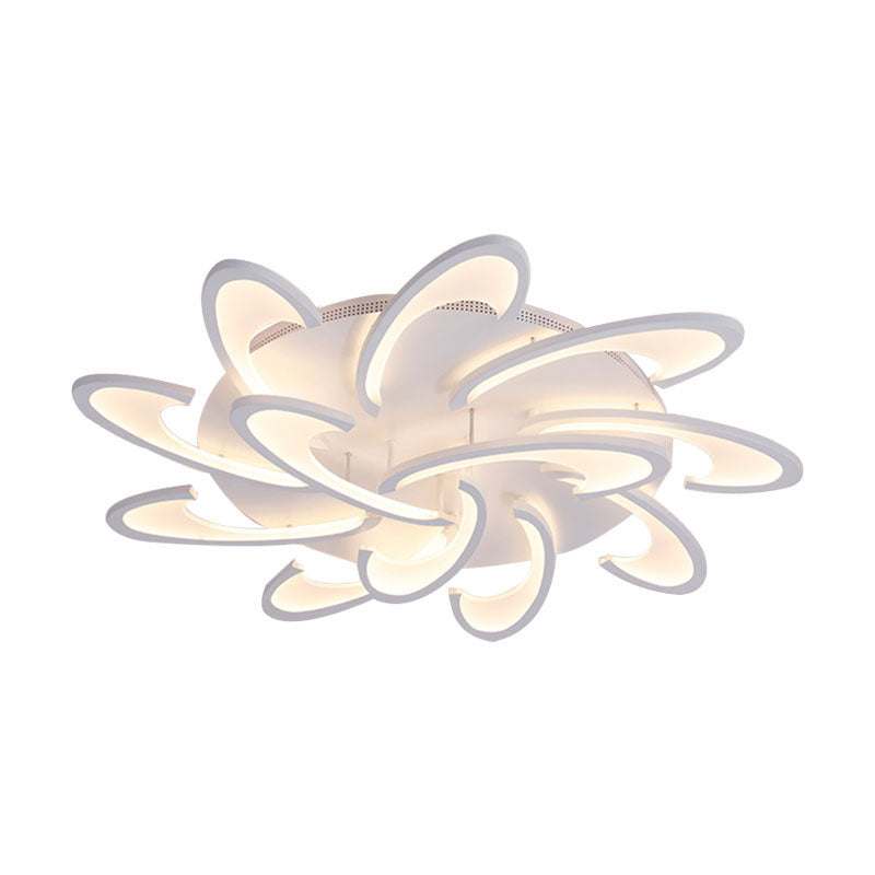 Plafonnier encastré moderne en forme de moulin à vent - Luminaire encastré en acrylique pour salon avec plusieurs options d'éclairage