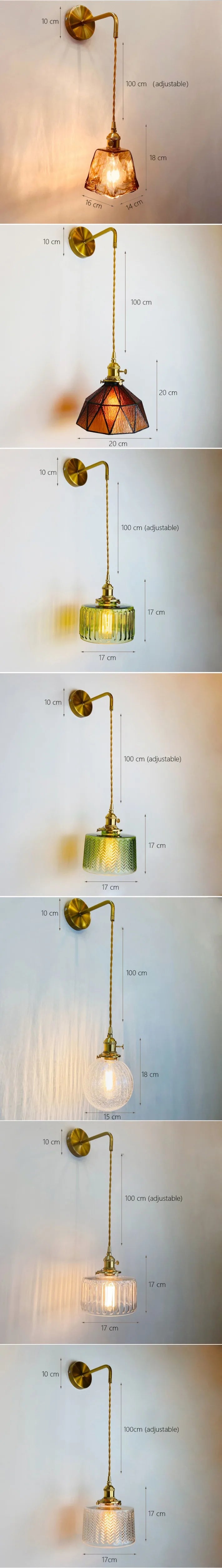 Home Deco Nordic Adjustable Glass Bedside Wall Lamp