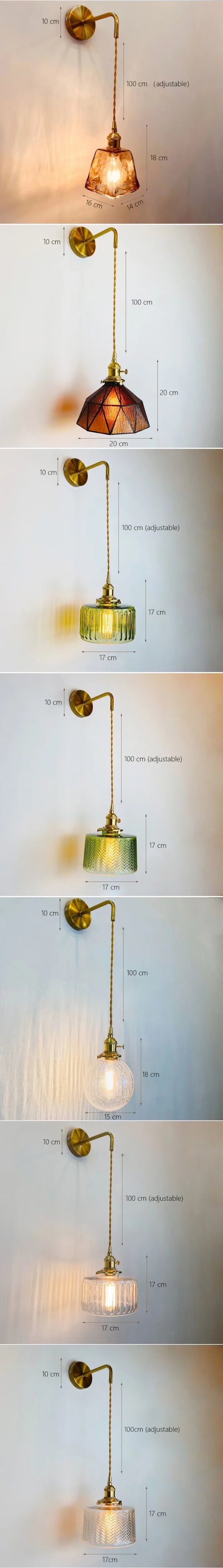 Home Deco Nordic Adjustable Glass Bedside Wall Lamp