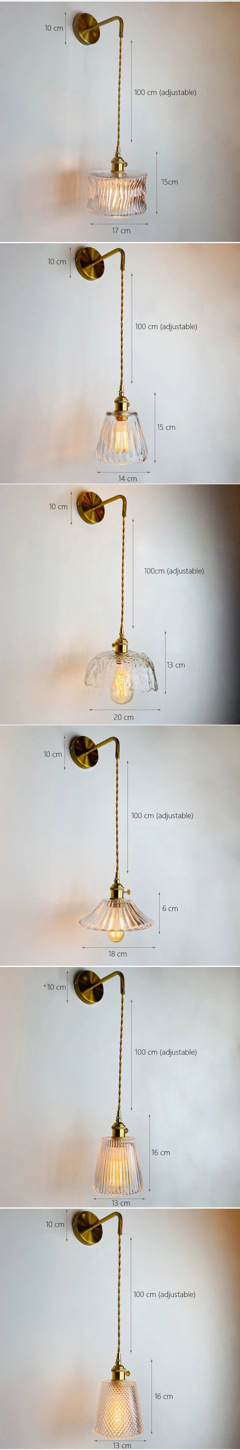 Home Deco Nordic Adjustable Glass Bedside Wall Lamp