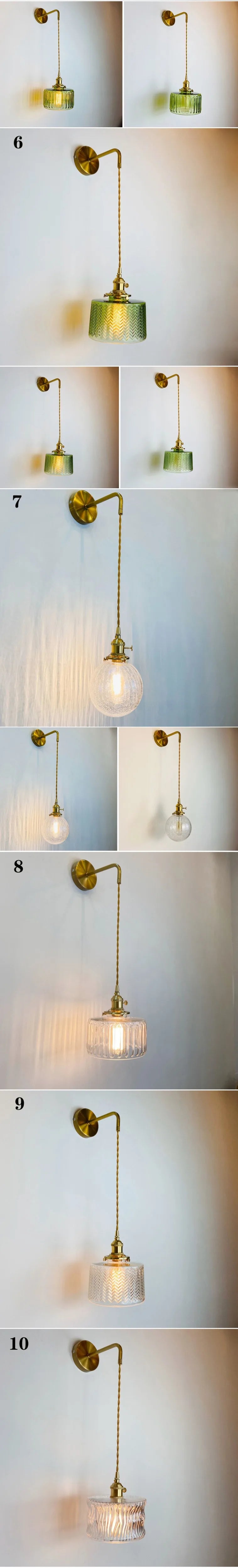 Home Deco Nordic Adjustable Glass Bedside Wall Lamp