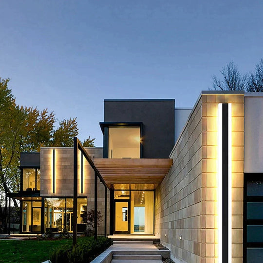 Applique murale d'extérieur étanche à LED, longue lampe murale en aluminium, éclairage de jardin, de villa, de porche