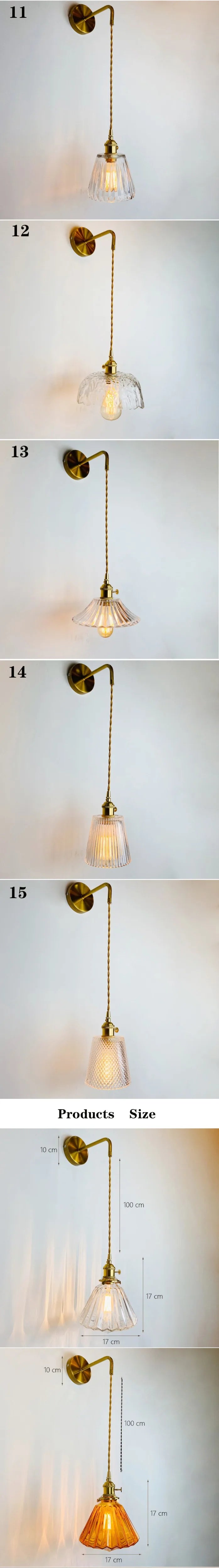 Home Deco Nordic Adjustable Glass Bedside Wall Lamp