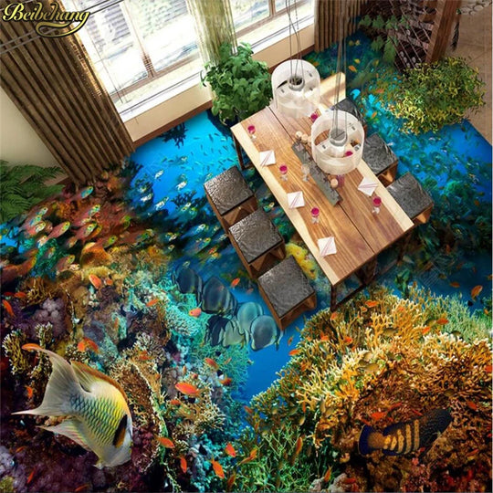Brynleigh Custom Photo Wallpaper Floor Paint Underwater World 3D Art Flooring Wallpapers