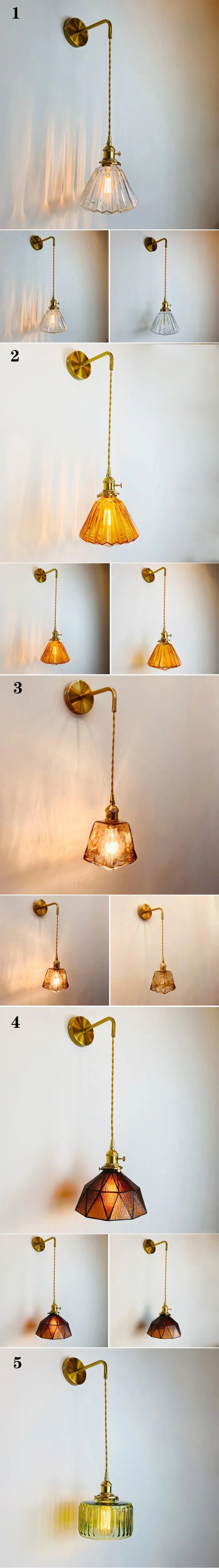 Home Deco Nordic Adjustable Glass Bedside Wall Lamp