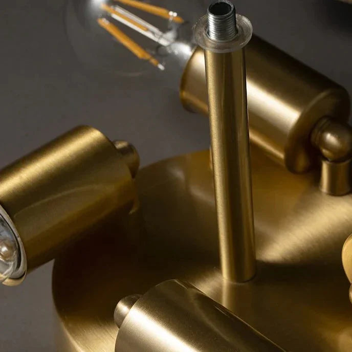 Plafonnier rond en cuivre de style nordique pour salon 