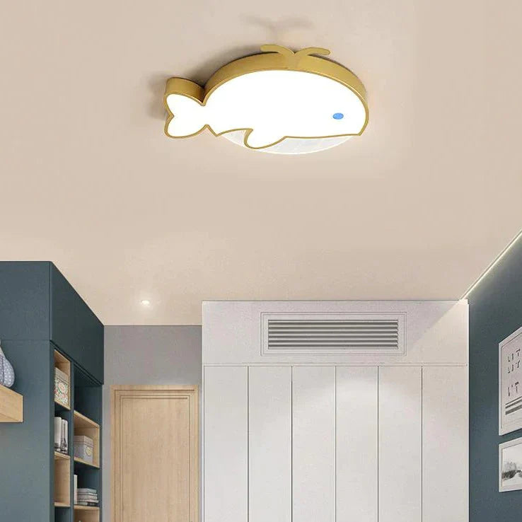 Plafonnier LED pour chambre à coucher en forme de baleine nordique