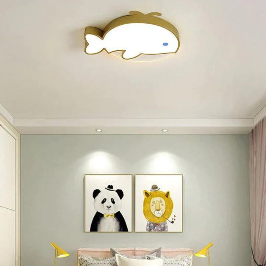 Plafonnier LED pour chambre à coucher en forme de baleine nordique