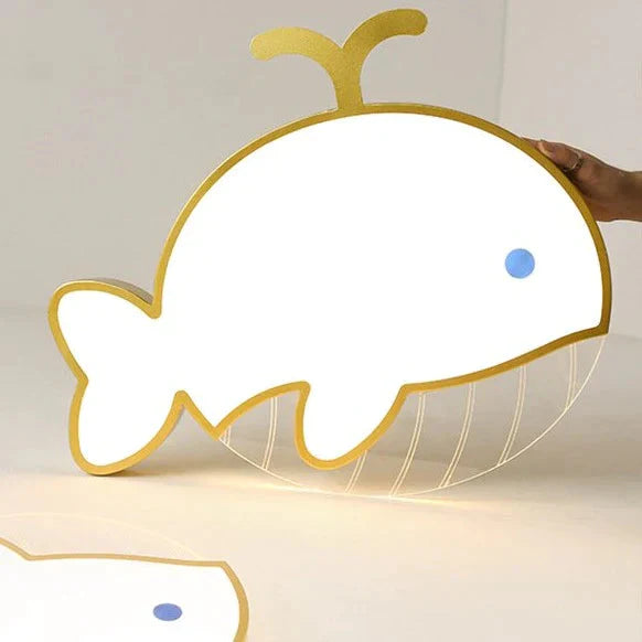 Plafonnier LED pour chambre à coucher en forme de baleine nordique