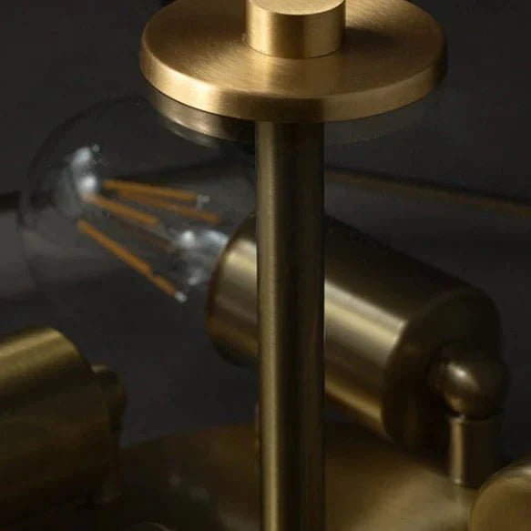 Plafonnier rond en cuivre de style nordique pour salon 