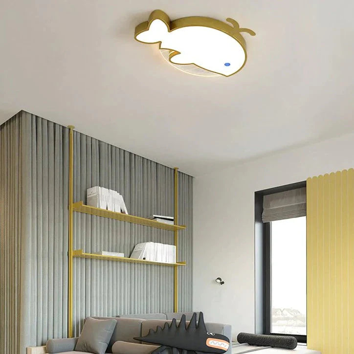 Plafonnier LED pour chambre à coucher en forme de baleine nordique