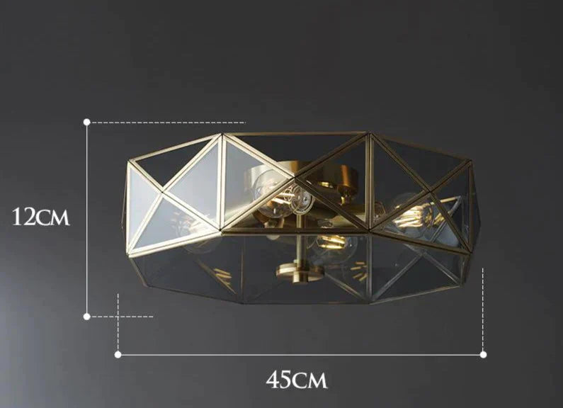 Plafonnier rond en cuivre de style nordique pour salon 