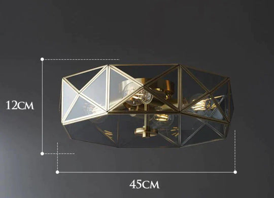 Plafonnier rond en cuivre de style nordique pour salon 