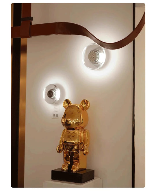 Home Deco Modern Round Crystal Wall Lamp