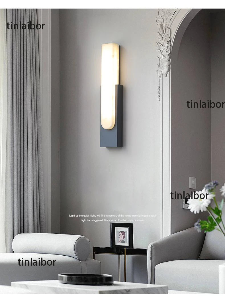 Home Deco Spanish Simulation Marble Wall Lamp