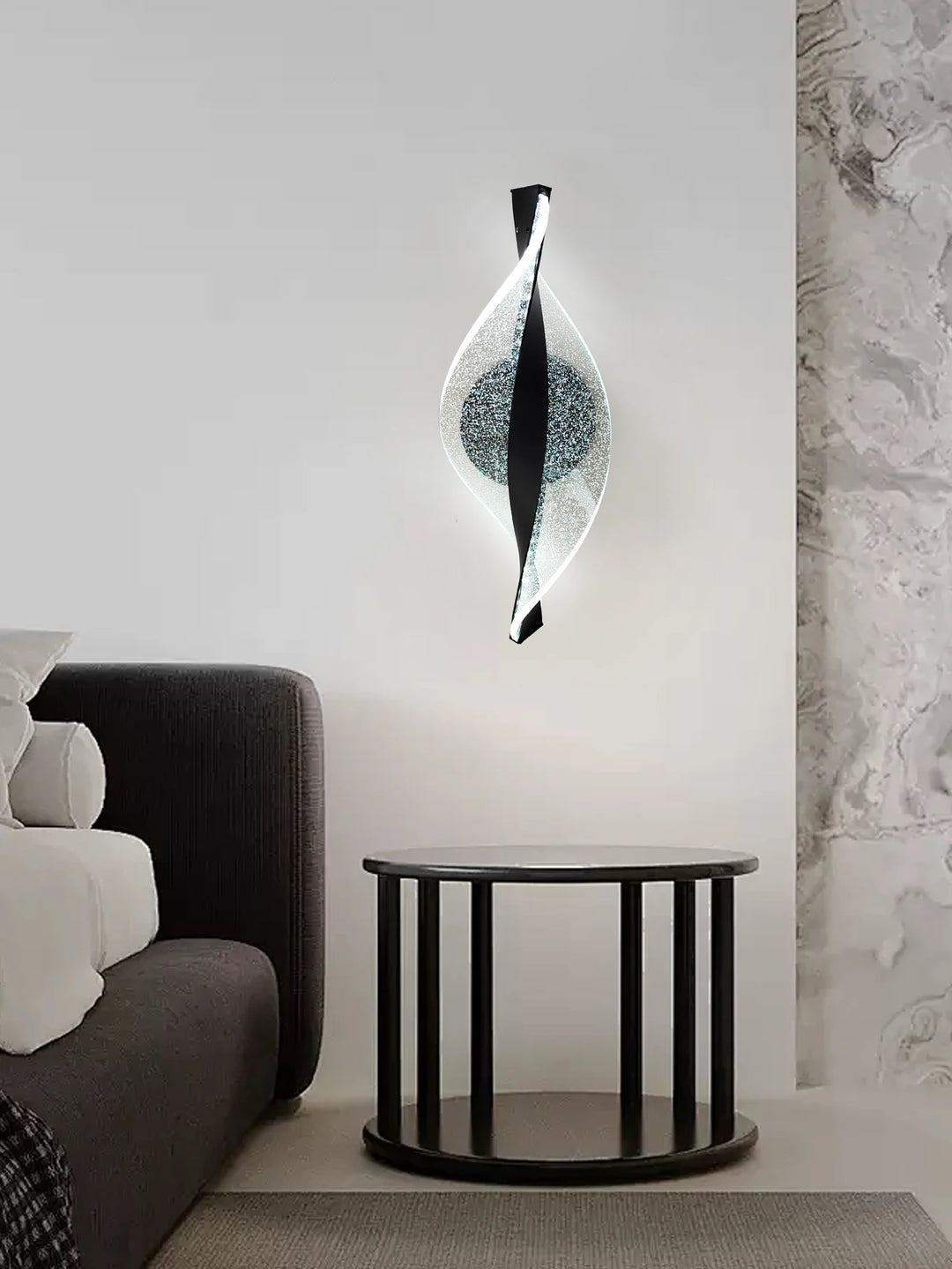 Home Deco Acrylic Gold/Black Modern LED Outdoor Wall Sconce