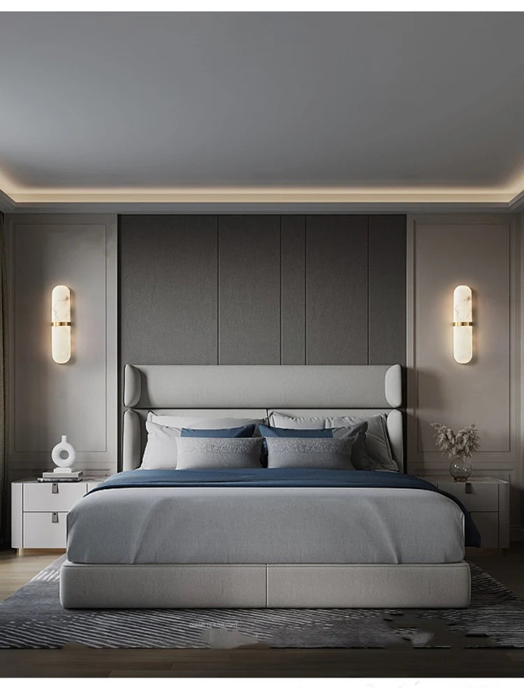 Home Deco Semicylinder Marble Wall Light