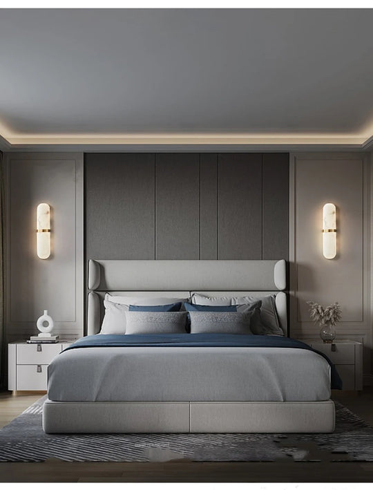 Home Deco Semicylinder Marble Wall Light