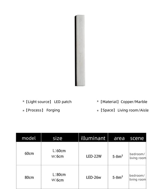 Home Deco Marble Copper Body Wall Lamp