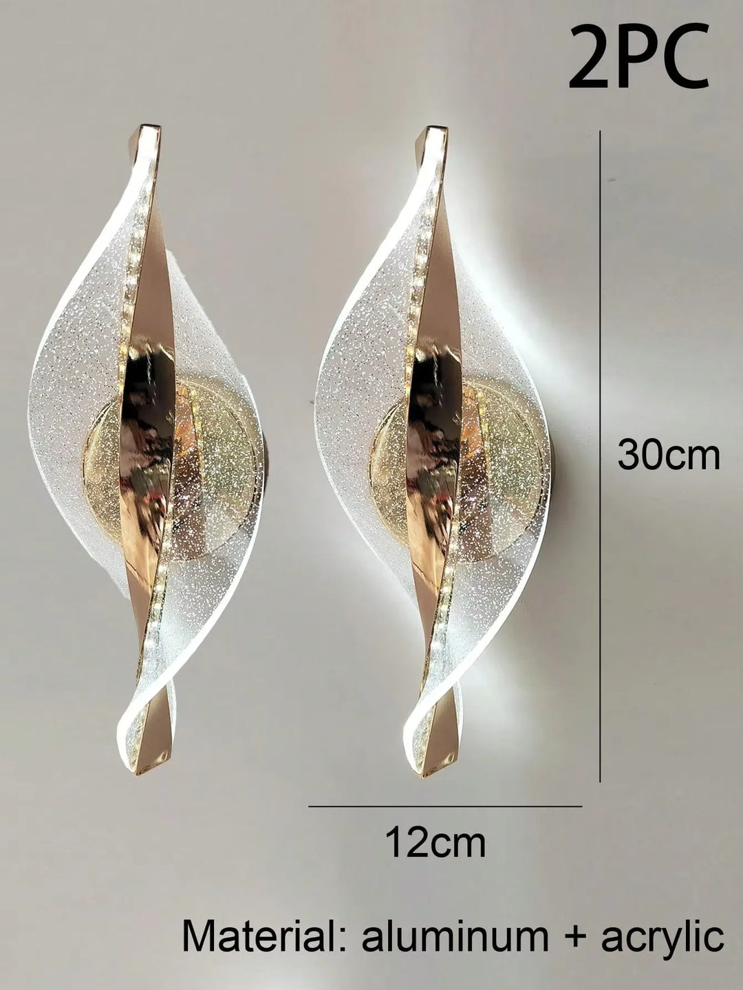 Home Deco Acrylic Gold/Black Modern LED Outdoor Wall Sconce