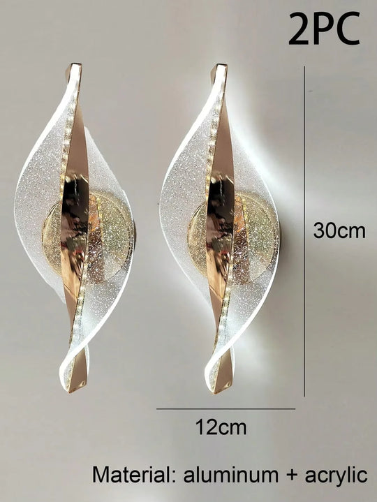 Home Deco Acrylic Gold/Black Modern LED Outdoor Wall Sconce