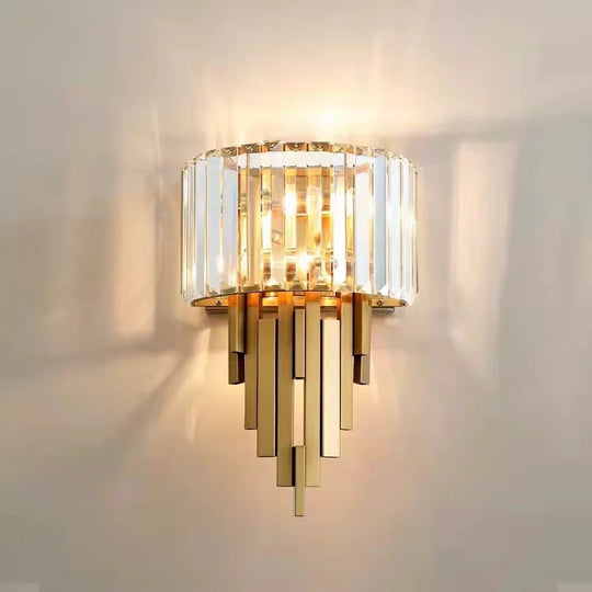 Home Deco Champagne Gold Crystal Wall Lamp