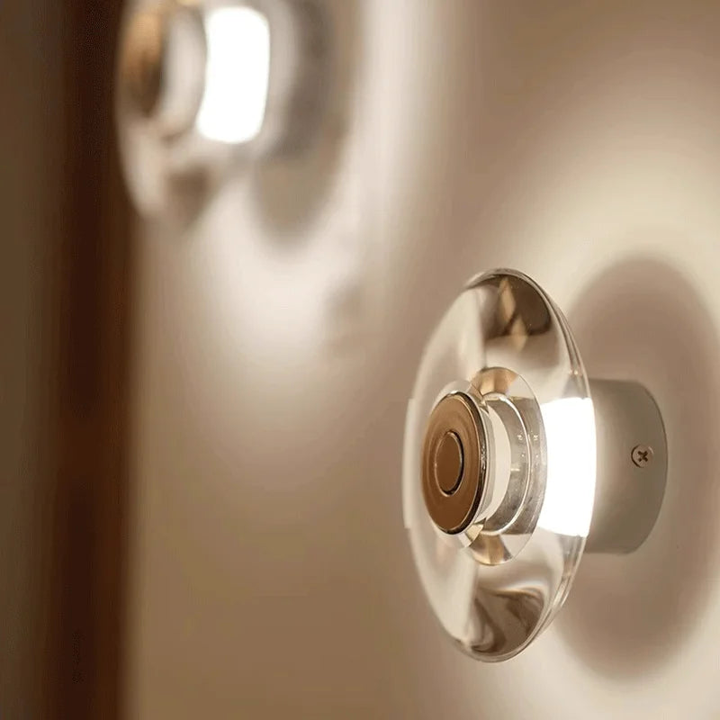 Home Deco Modern Round Crystal Wall Lamp