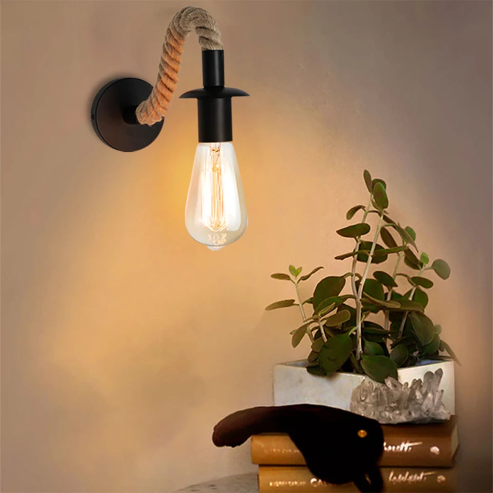 Home Deco Nordic Iron Wood Wall Lamp