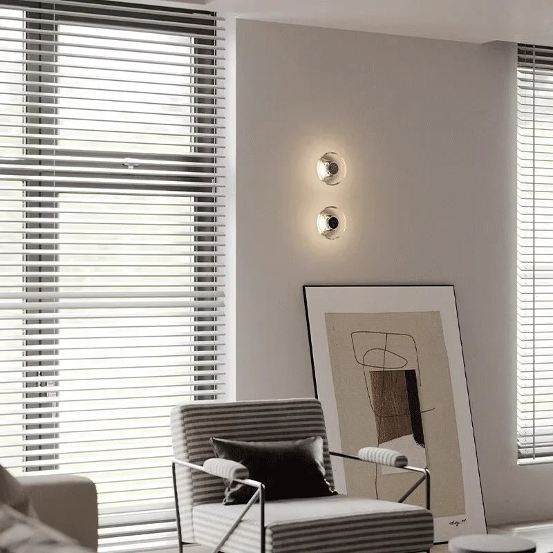 Home Deco Modern Round Crystal Wall Lamp