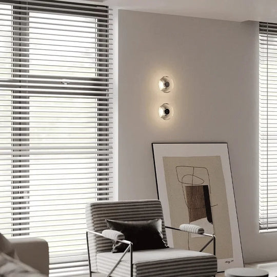 Home Deco Modern Round Crystal Wall Lamp