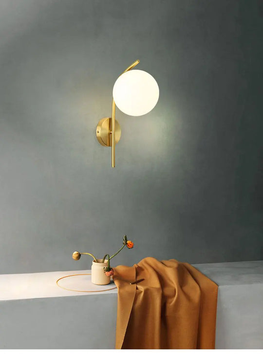 Home Deco Frosted Glass Ball Wall Lamp