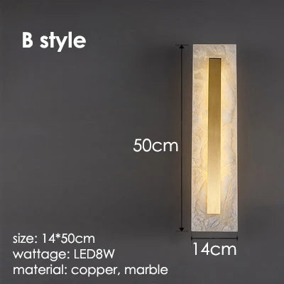 Home Deco Marble Copper Gold Wall Light