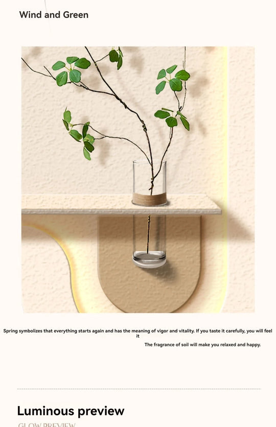 Home Deco Green Plant Wall Light Mural