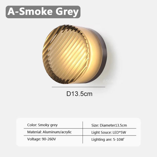 Home Deco Amber Glass LED Wall Lamp