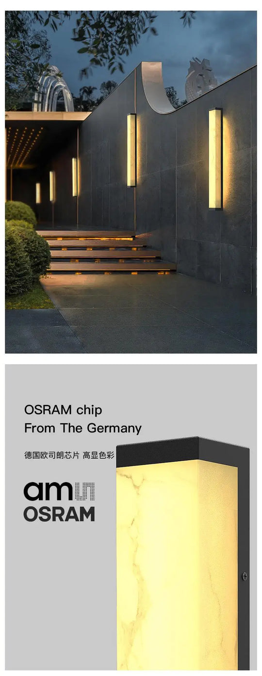 Home Deco Outdoor Marble Panel Wall Lamp