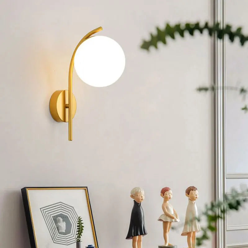 Home Deco Frosted Glass Ball Wall Lamp