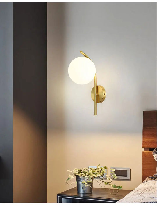 Home Deco Frosted Glass Ball Wall Lamp