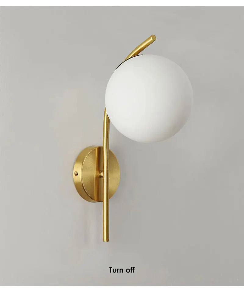 Home Deco Frosted Glass Ball Wall Lamp