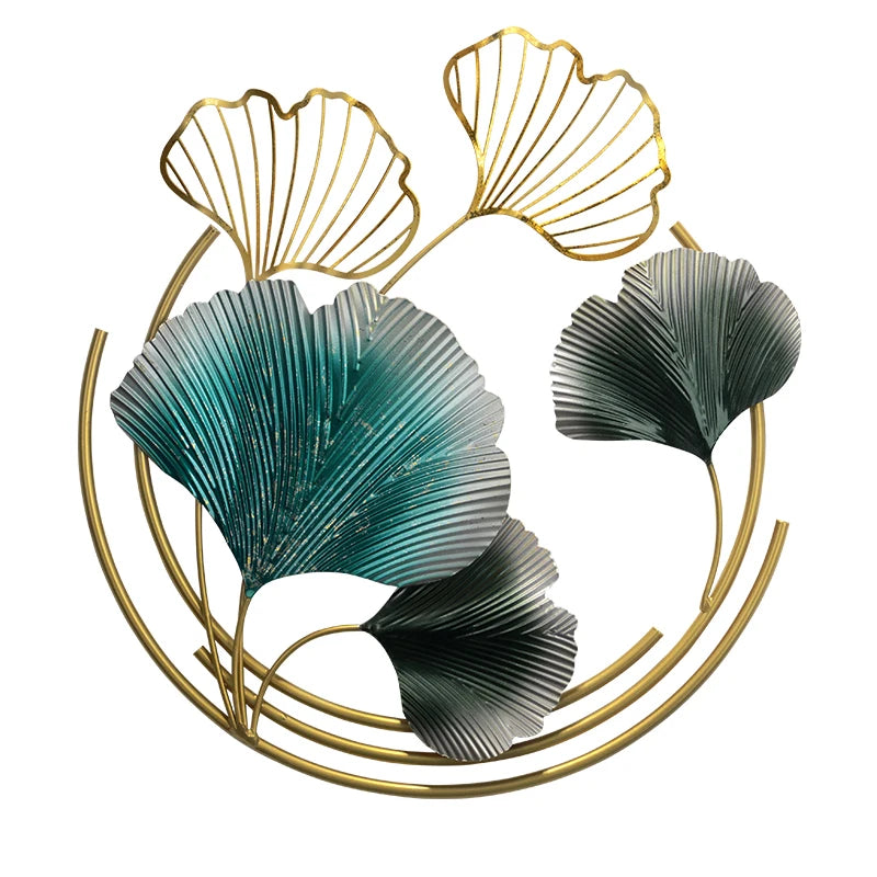 Celeste Modern Luxury Wrought Iron Ginkgo Leaf Wall Murals